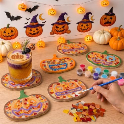 6PCS DIY Glass Mosaic Tiles for Crafts, Mixed Color, Halloween Pumpkin by Unknown