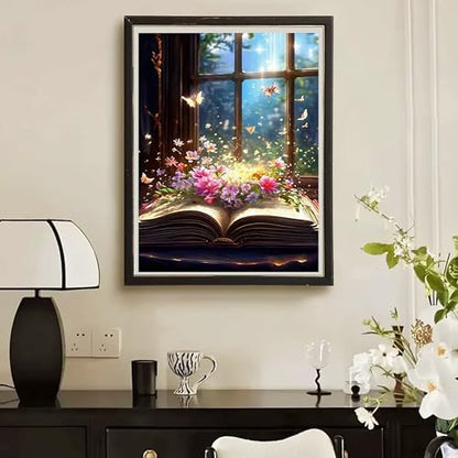 Yunruily Butterfly Book Paint by Number Adult-Butterfly Canvas Paint by Numbers for Adults,Flowers Paint by Number Kits on Canvas for Gifts Home Wall Decor(16x20inch) - Image 2