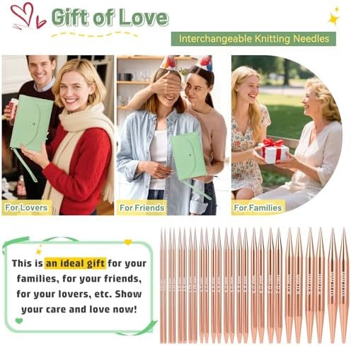 Aeelike 13 Pairs Interchangeable Knitting Circular Needles 3-10.0mm, Green - Image 7