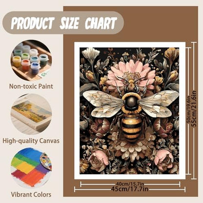 XTCIXAL Paint by Numbers Kit for Adults, Bee, 16X20 Inch - Image 4
