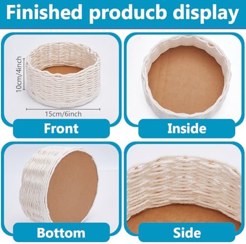 FREEBLOSS Flower Macrame Woven Basket Kit Basket Weaving Kits with Video Tutorials Macrame DIY Storage Bins Basket Making Supplies for Weaving Craft Gift - Image 3