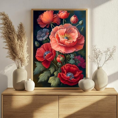 Poppy Paint by Numbers Kit for Adults, 16x20 inch - Image 2
