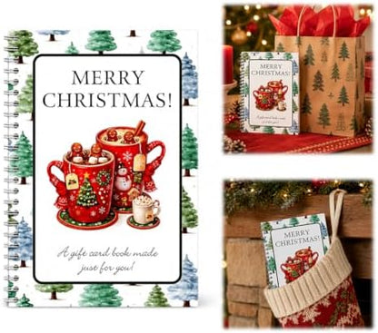 Christmas Gift Card Book, 5x7 Holiday Gift Booklet, DIY Spiral-Bound Merry Christmas College Survival Kit, 10-Page Surprise Greeting Card Book for Cards Cash, Students Graduation Gift by Unknown