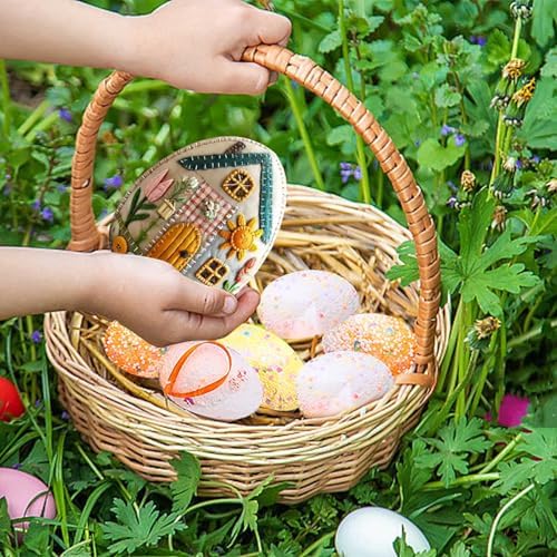Felt Easter Egg House DIY Kit - All-Inclusive Craft Set with Hand-Embroidered Materials, Bunny & Chick Patterns for Easter Decorations, Home Hanging Ornaments for Adults & Beginners (A/1PC) - Image 5