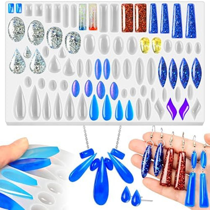 Resin Earring Molds, 41 Paired Shapes Stud Earring Silicone Molds by ZQYSING