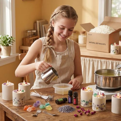 SACATR 10LB Natural 100% Soy Wax Candle Making Kit, with DIY Accessories - Image 7