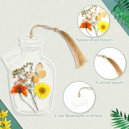 Taobary 91 Pcs DIY Dried Flowers Bookmarks Transparent, Stylish Color - Image 4