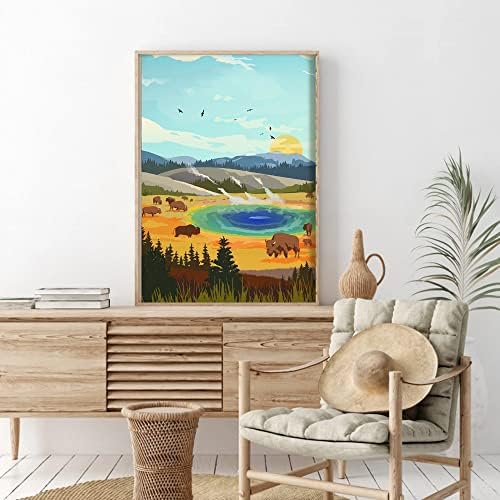cupmod 6 Packs Paint by Number for Adults Beginners,National Park Painting by Number Kits on Canvas Without Frame,Lanscape Craft Arts for Home Wall Decor - Image 5