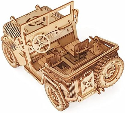 3D Wooden Off-Road Vehicle Puzzle, Wood Crafts DIY Assembly Mechanical SUV Model Kits, Wooden STEM Brain Teaser Puzzle, Christmas Birthday Gifts 3D Puzzle for Adults & Teens - Image 5