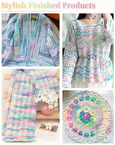 Coopay Yarn for Crocheting & Knitting, Gradient Cake Yarns (Watercolor) - Image 3