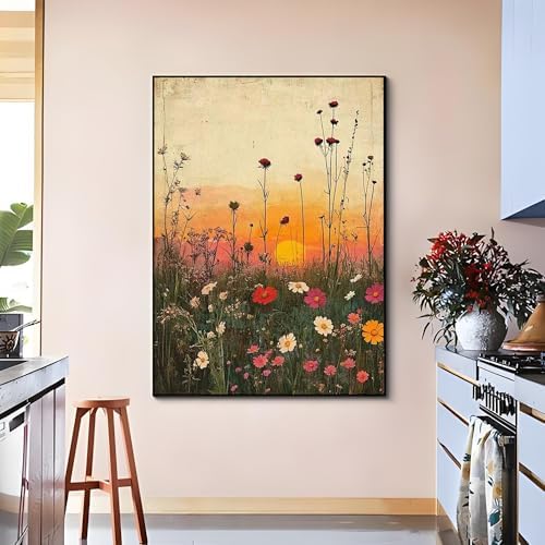 OJTOYART Flower Paint by Numbers Kit for Adults, Wildflower Adult Painting by Numbers for Beginner on Canvas, DIY Hand Painted Oil Paintings for Home Wall Decor 16 X 20 inch - Image 3