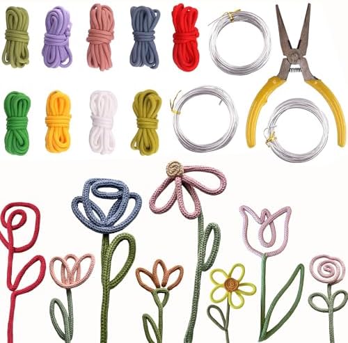 BoFUN Knitted Wire Art Kit for Adults &Teens, Flower Craft Set by BoFUN