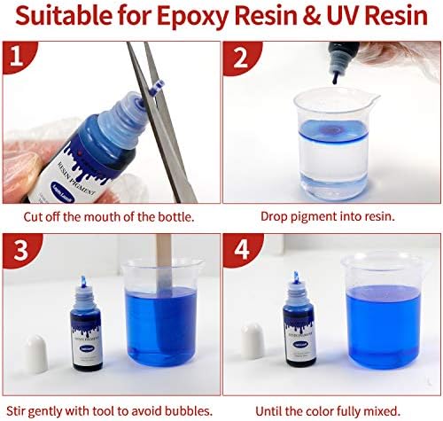 Epoxy Resin Pigment - 24 Colors Non-Toxic Epoxy Resin Dye Liquid for Resin Coloring, Resin Jewelry Making - Concentrated Epoxy Resin Color Pigment for Art, Paint, Crafts - 0.35oz Each - Image 6