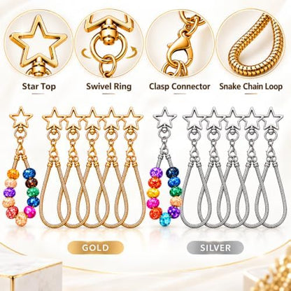 10PCS Beadable Keychain Bars Mixed Color Chain Keychains Key Chain Making Kit - Image 2