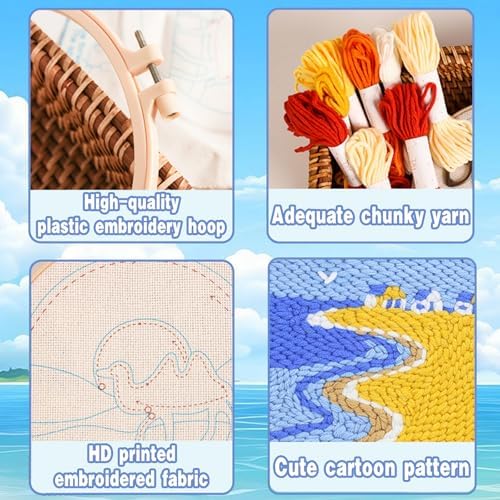 Coastal Beach House Punch Needle Kit, 8 Inch - Image 3