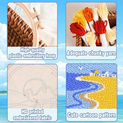 Coastal Beach House Punch Needle Kit, 8 Inch - Image 3