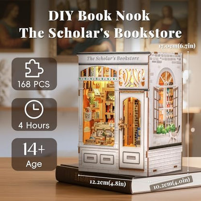 CUTEBEE Book Nook Kit for Adults, Cat Miniature House Kit, Adult Craft Gift - Image 2