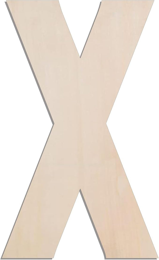 MGTECH 17 Inch Large Wooden Letter X, 1/4 in Thick Big Wood Letter for Crafts and Wall Decor