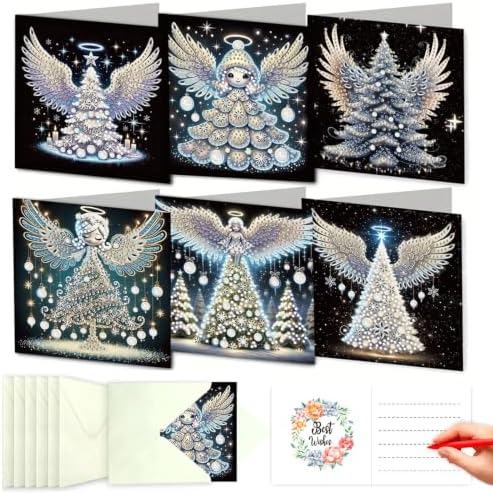 LSQFS Angel Wings Diamond Painting Greeting Cards Kit,with Envelopes by LSQFS