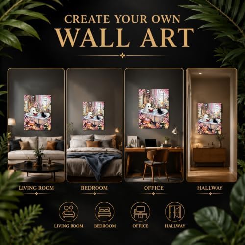 Halloween Paint by Numbers Kit for Adults Bathroom Ghost 16x20 In Frameless - Image 7