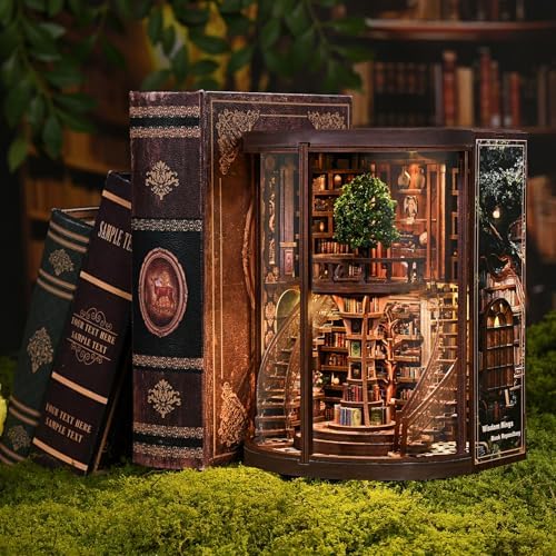 Book Nook Kit for Adults - DIY Miniature Wisdom Library Dollhouse - Image 5
