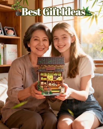 Book Nook Kit - DIY Miniature House Kit, Japanese Wagashi Shop, 3D Wooden Puzzle with LED Lights, Tiny House Decorative Bookshelf Home Decor, Craft Gift for Adults, Teens & Book Lovers - Image 7