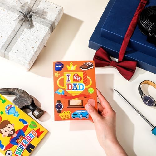 Fullhawl 48 Set Father's Day Card Making Kit with Stickers and Envelopes - Image 4