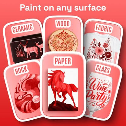 ARTISTRO 24 Red Tones Dual-Tip Acrylic Paint Marker Pens for Drawing - Image 4