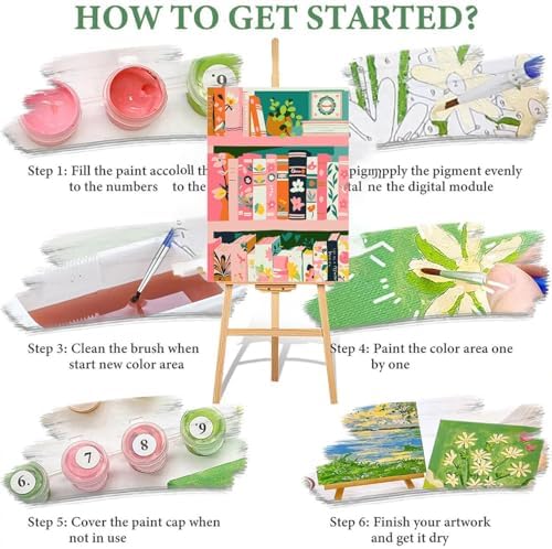 ICYANART Paint by Numbers for Adults Framed, Book Number Painting 8x12In - Image 7