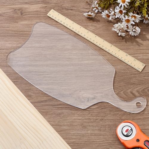 INUNLY Acrylic Charcuterie Boards Templates 14.96x7.08 Serving Board Router Templates for Woodworking Cutting Board Template with Handle Angled Curvy Tracing Stencils Cut Guide Tools for Kitchen - Image 5