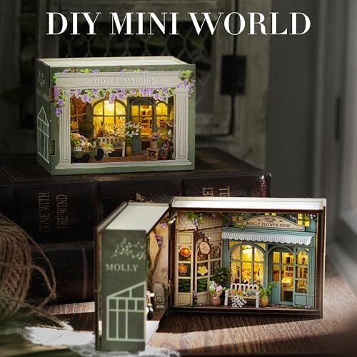 Sutinban Mini House, Flippable DIY Miniature House Kit 1:100 Tiny House Kit, Perfect DIY Birthday Festival Gift for Friends, Lovers and Families (Molly Garden) - Image 2