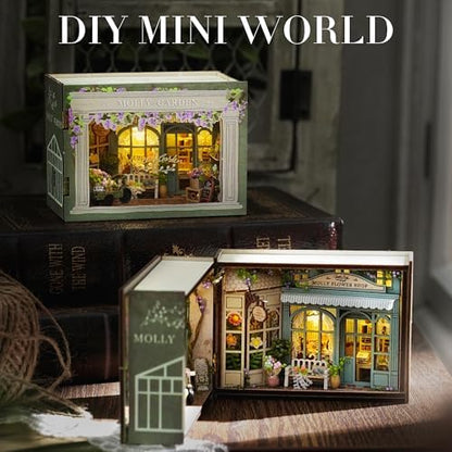 Sutinban Mini House, Flippable DIY Miniature House Kit 1:100 Tiny House Kit, Perfect DIY Birthday Festival Gift for Friends, Lovers and Families (Molly Garden) - Image 2