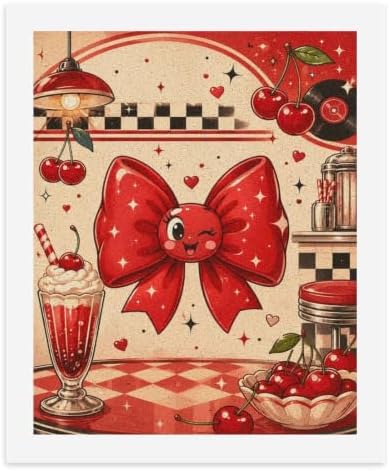 Bozfoxa Paint by Numbers Kit for Adults Beginner Red Cherry Bow by Unknown