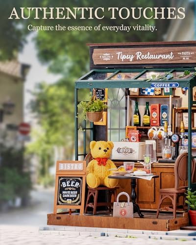 Rolife DIY Miniature Coffee Bar Dollhouse Kit Creative Gift for Adults - Image 3