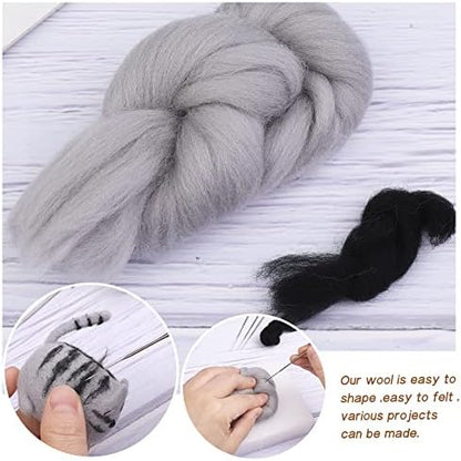 QMNNMA Felting Kit for Beginner, Tabby Cat Wool Felting Kit for Beginner - Image 5
