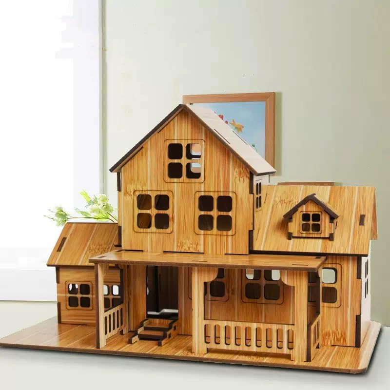 Log Cabin 3D Wooden House Puzzle,DIY Mini Building Model Kit，001 - Image 7