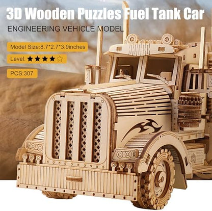 Fuel Tank Truck 3D Wooden Puzzle for Adults - Image 3