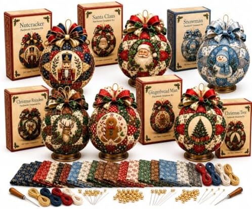 Christmas Classics Patchwork Ornament DIY Kit, Holiday Decorations (ALL) by Unknown