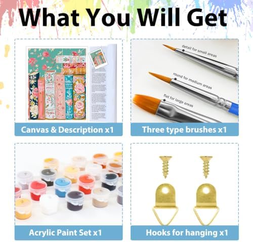 hkejoi Books Paint by Numbers Kit for Adults, 16x20 in - Image 6