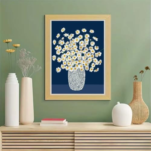 White Chrysanthemum Paint By Numbers Kit for Adults,Home Decor 16x20In - Image 2