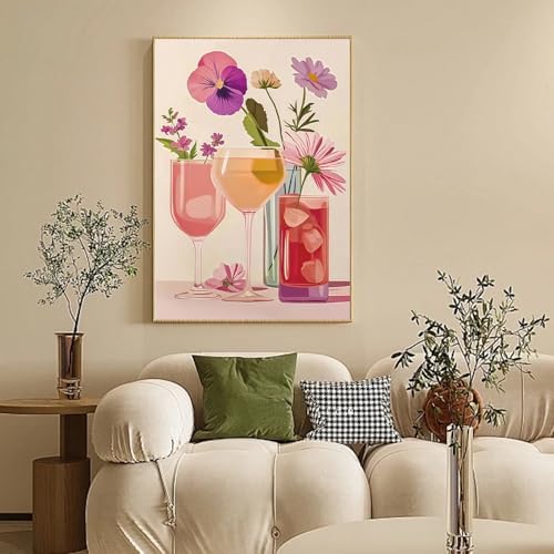 Camocin Framed Paint by Numbers Kit for Adults Beginners – Flowers Cocktail - Image 2