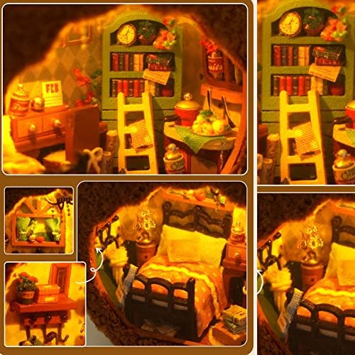 3D Wooden Book Stand Puzzle DIY Dollhouse Wood Nook Model Building Kit with LED Light for Teens and Adults to Build-Creativity Christmas Halloween - Image 6