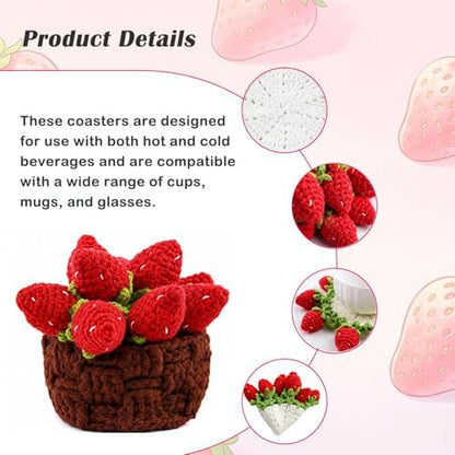 Yarniss Strawberry Coaster Crochet Kit for Beginners w/Video Tutorials - Image 4