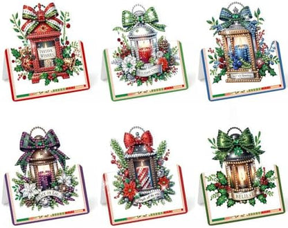 DIY Diamond Art Painting Greeting Card Creative Holiday Blessing 3D Folding Set Stationery Ornament Present Handmade-Christmas Lanterns by Unknown