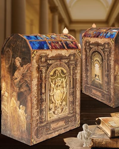 Quanquer DIY Book Nook Kit：DIY Dollhouse Booknook with LED Light - 3D Wooden Puzzle Miniature House Kits - Creative DIY Crafts for Adults - Bookshelf Insert Decor - Gifts Friends Festival(Museum) - Image 6