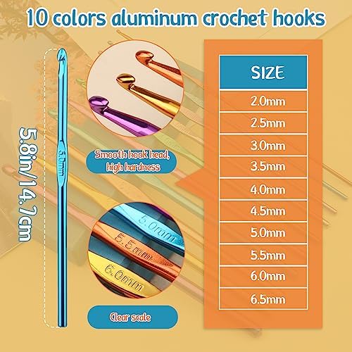 IMZAY 110 Pcs Crochet Hooks Set 0.6–6.5mm Crochet Needles for Yarn - Image 3