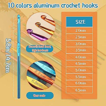 IMZAY 110 Pcs Crochet Hooks Set 0.6–6.5mm Crochet Needles for Yarn - Image 3
