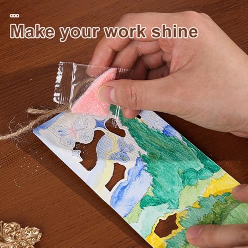 icceemee 10 pcs Bookmarks Oil Painting Themes Watercolor Painting, DIY Coloring Watercolor Art Kits for Gift, Book Corner - Protecting Bookmark Craft Supplies Kits - Image 3