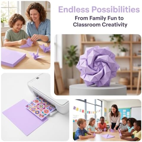 Veemoon Origami Paper Sheets 100 count 11.69 X 8.26 in Lavender Colored Printing Paper for Kids Diy Crafts Classroom Activities Family Art Projects Sheets of Papers - Image 2