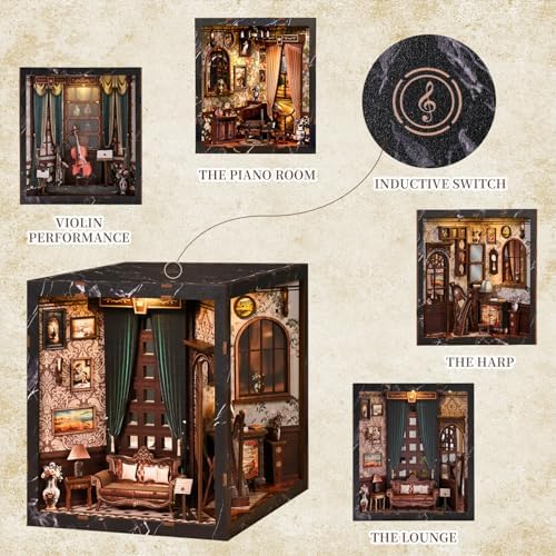 Book Nooks for Adults, DIY Miniature Dollhouse BookNook Kit Gifts - Image 5